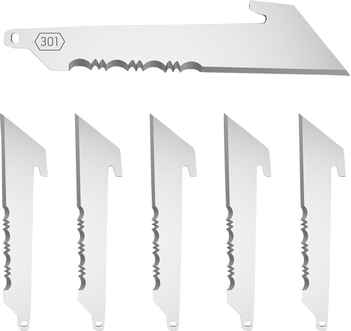 Outdoor Edge Utility 3" Black Serrated Replacement Blades 6-Pack