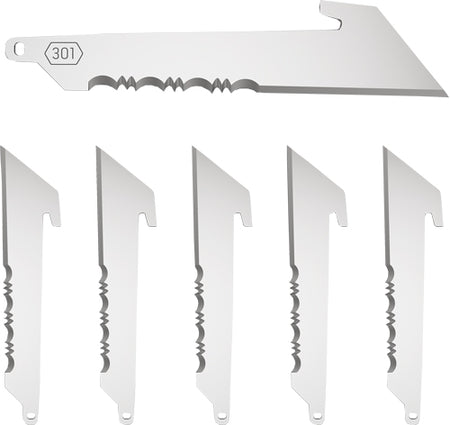 Outdoor Edge Utility 3" Black Serrated Replacement Blades 6-Pack