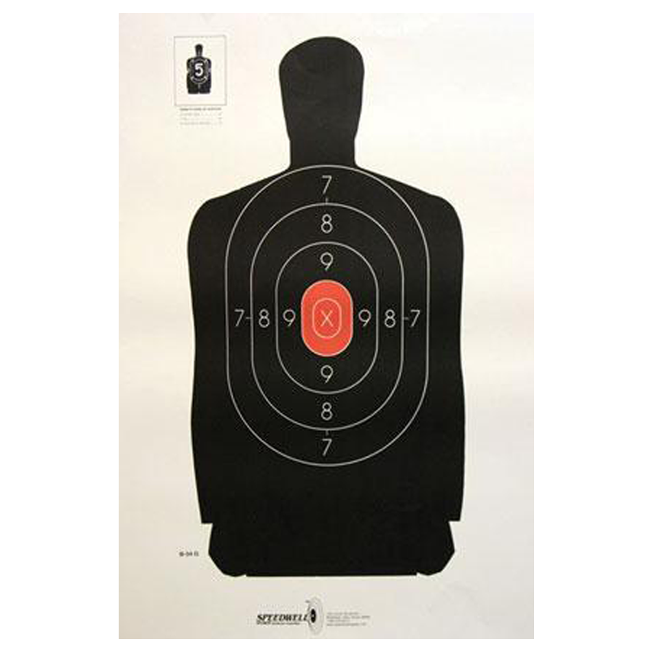 Speedwell Reduced B-27 Police Silhouette Orange Targets Box of 100