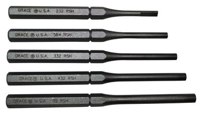 Grace USA Steel Roll Pin Punch Holder Set of 5 Gunsmith USA Made