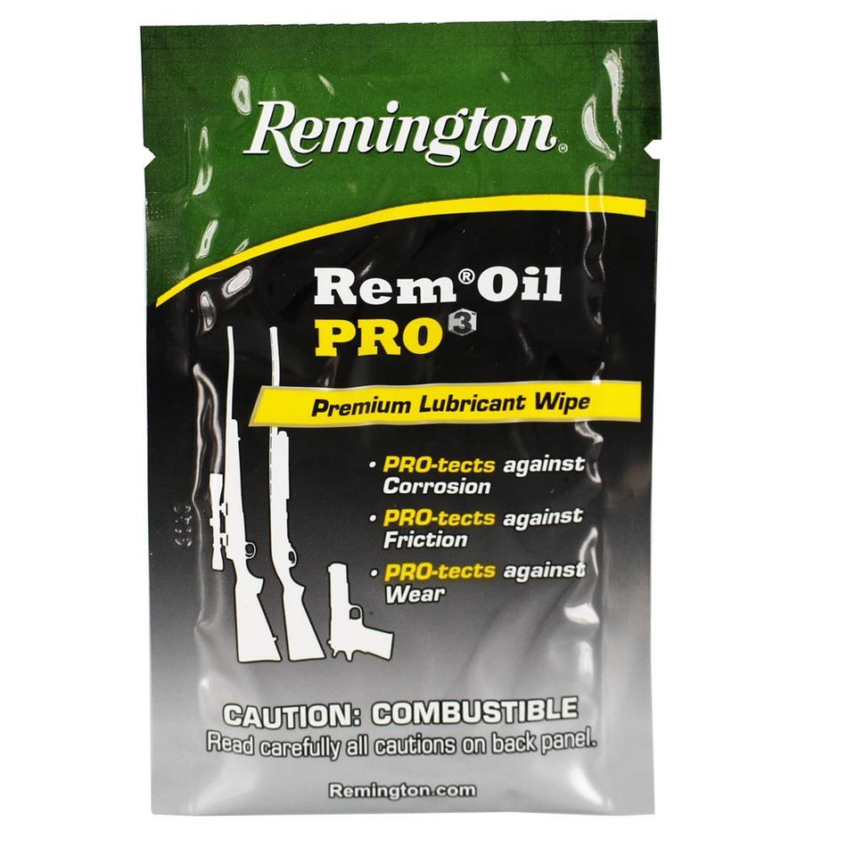 Remington Pro3 Individual Wipe Premium Gun Lubricant & Protectant