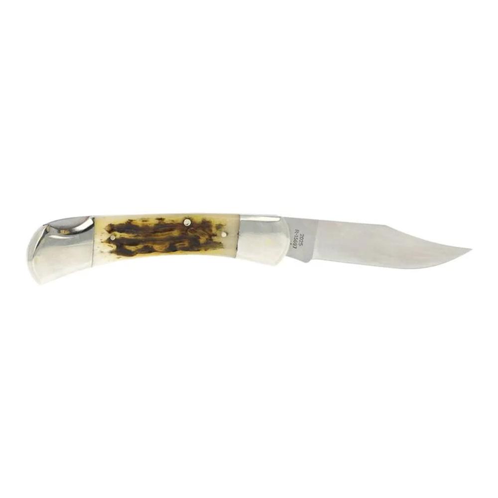 Remington Ole Granddad Bullet Pocket Knife Stag 440-C Steel 3-3/4" Clip