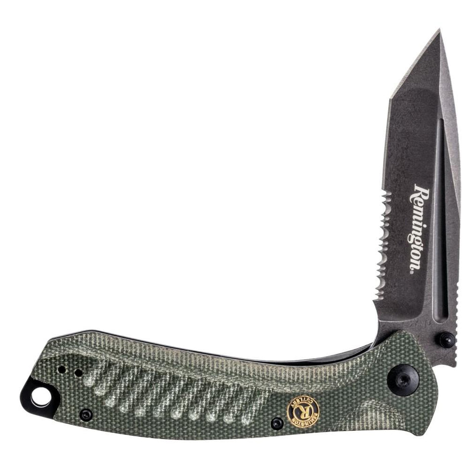 Remington EDC Tanto Folding Knife 5" Liner Lock Green Handle