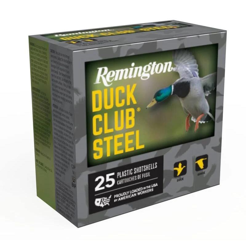 Remington 12 Gauge Shotgun Ammo DUCK CLUB STEEL 3 in 1-1/4 oz #2