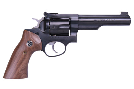 GP100 357MAG BLUE 5" HALF LUG 1768 ADJ SGTS/WALNUT GRIPS