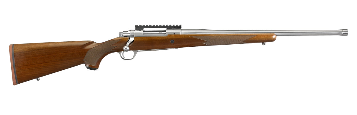 Ruger 57107 Hawkeye Hunter Full Size 308 Win 4+1 20" Satin Stainless Steel Threaded Barrel, Picatinny Rail Steel Receiver, Fixed American Walnut w/Pistol Grip Stock