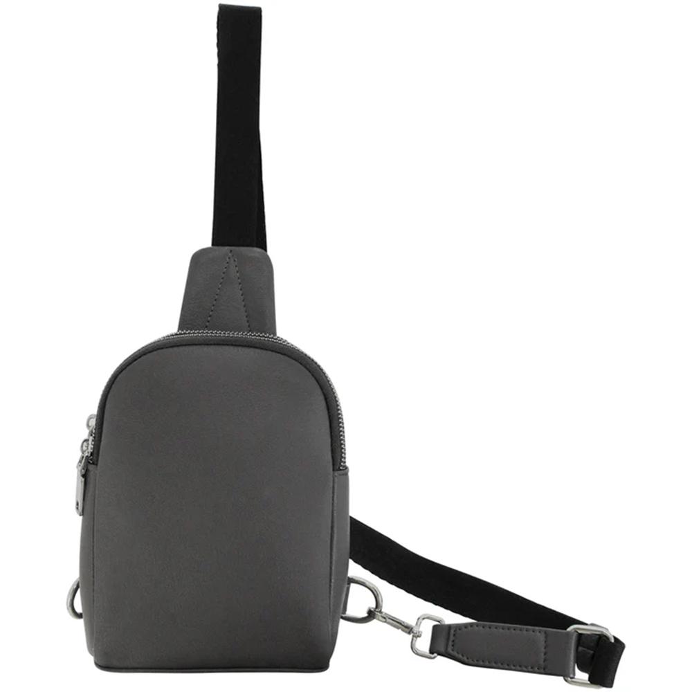 Cameleon Stav Black Leather Concealed Carry Sling Pack Purse