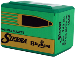 Sierra 6mm .243 Caliber 55 Grain BlitzKing Component Bullets 100ct