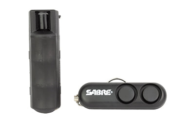 SABRE Personal Protection Kit, Pepper Spray with UV Dye and Keychain Alarm, Black