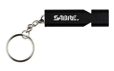 SABRE 120dB Emergency Safety Whistle with Lanyard and Carabiner Clip, Black