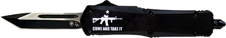 Templar Small OTF Knife 2.75" Black Tanto Come and Take It AR