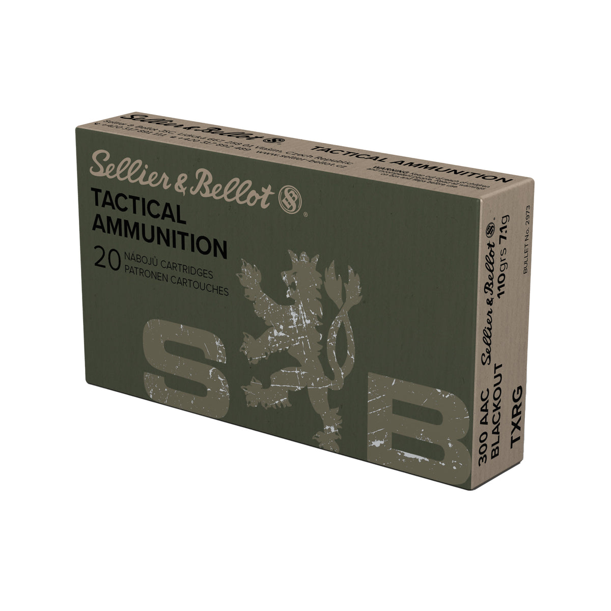 Sellier & Bellot (S&B) eXergy Boat Tail Tactical TAC-EX-Blue 110 Grain .300 AAC Blackout 2215 fps 754908512720