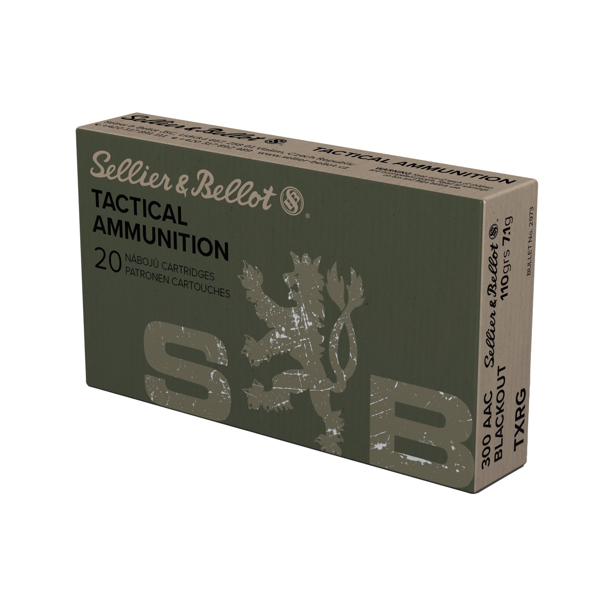 Sellier & Bellot (S&B) eXergy Boat Tail Tactical TAC-EX-Blue 110 Grain .300 AAC Blackout 2215 fps 754908512720