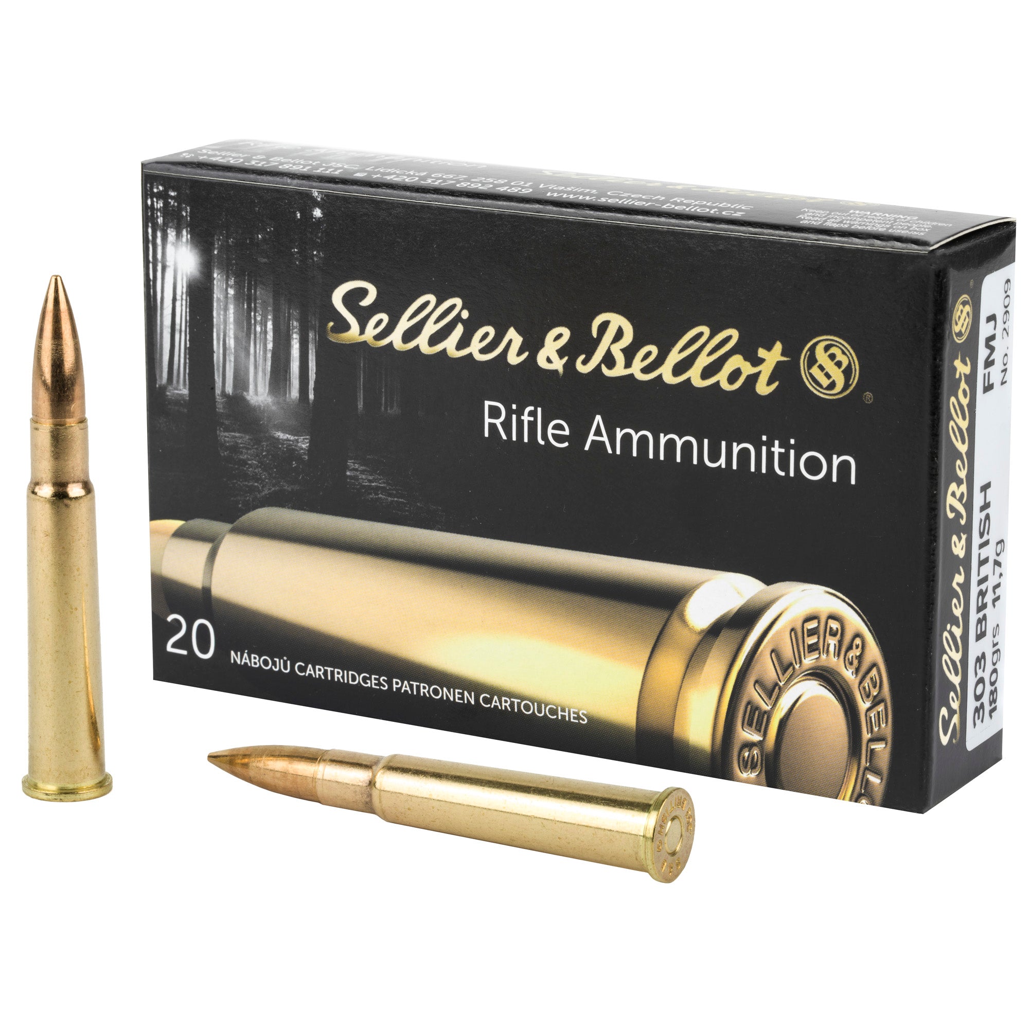 Sellier and Bellot .303 British Rifle 180 grain Full Metal Jacket ammunition