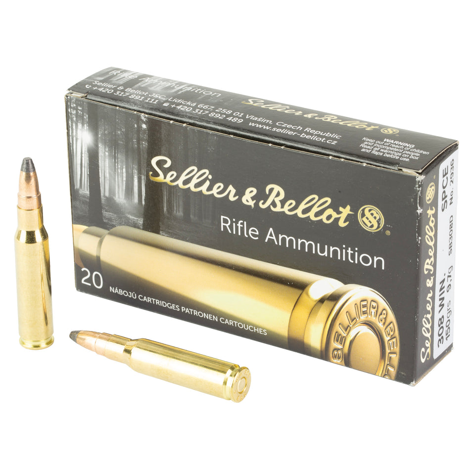 Sellier & Bellot (S&B)  Soft Point Cut Through Edge 150 Grain .308 Win / 7.62x51mm 2789 fps 754908512225