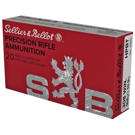 Sellier and Bellot .308 Win / 7.62x51mm Precision Rifle 168 grain Hollow Point Boat Tail ammunition