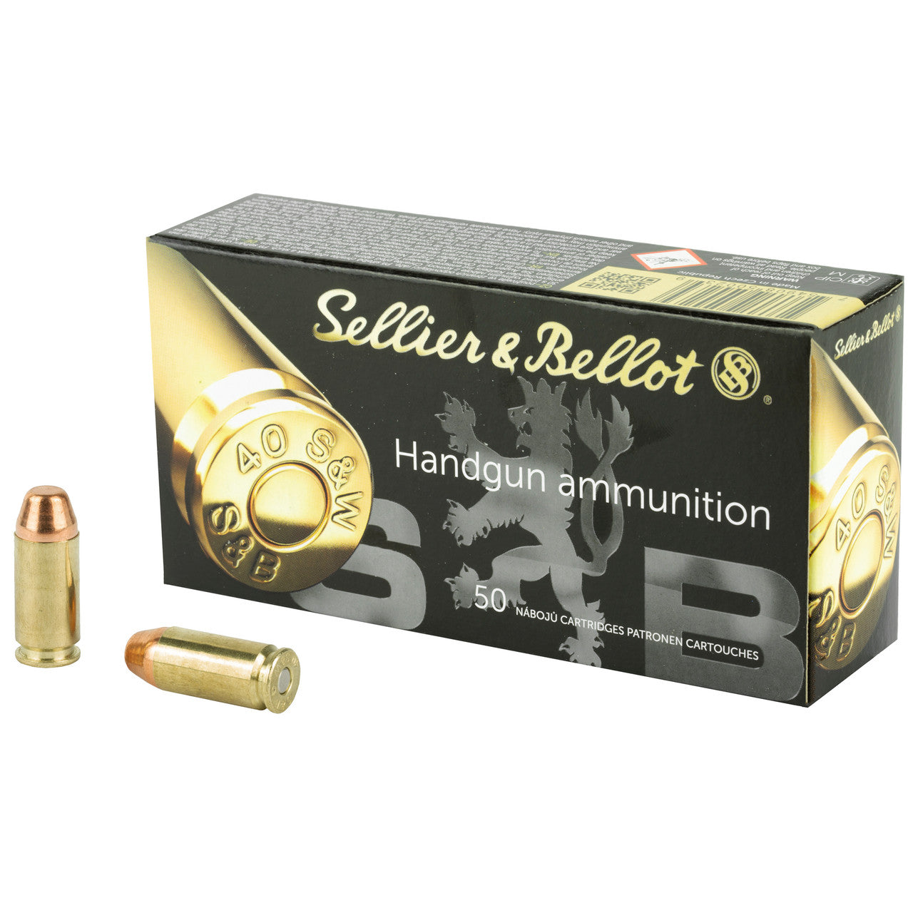 Sellier and Bellot .40 S&W Handgun 180 grain Full Metal Jacket ammunition