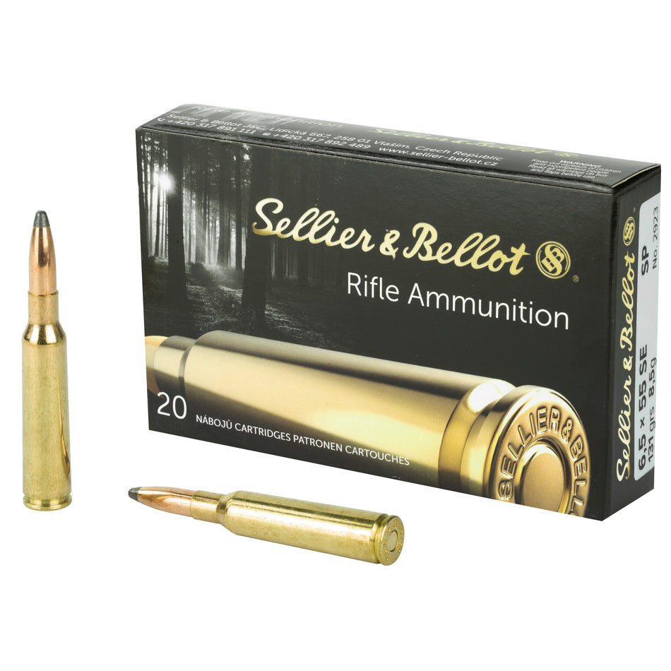 Sellier & Bellot (S&B)  Soft Point 131 Grain 6.5x55mm Swedish 2602 fps 754908512393