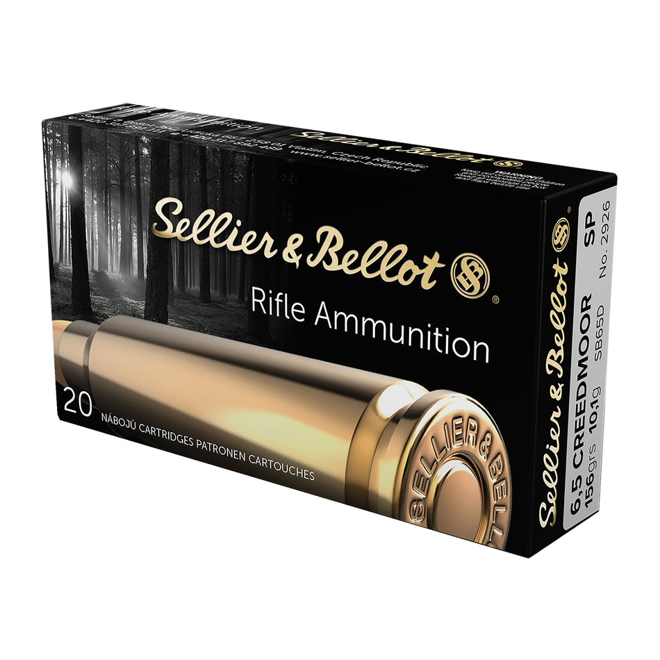 Sellier and Bellot 6.5mm Creedmoor Rifle 156 grain Soft Point ammunition