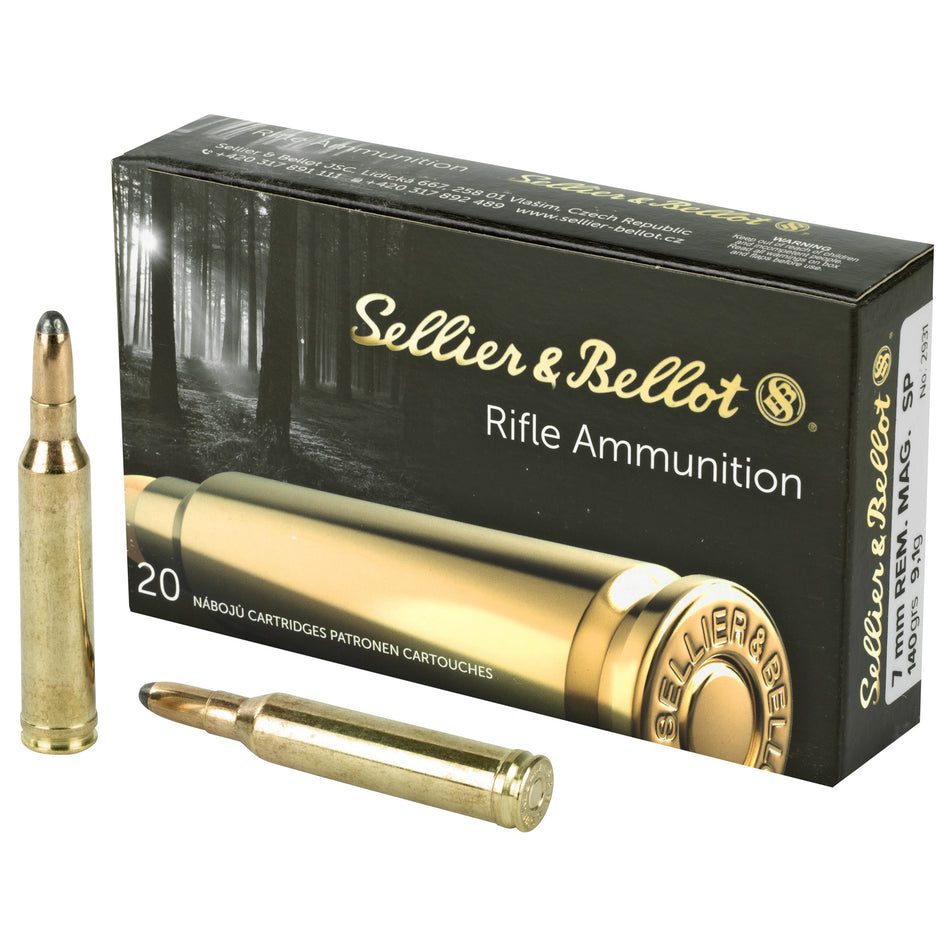 Sellier & Bellot (S&B)  Soft Point 140 Grain 7mm Remington Mag 3143 fps 754908511921