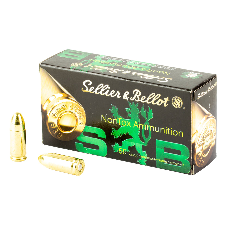 Sellier and Bellot 9mm Luger / Parabellum NonTox 115 grain Full Metal Jacket ammunition