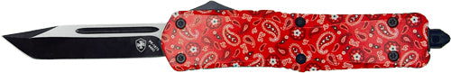 Templar Small OTF Knife 2.75" Black Tanto Red Bandana Edition