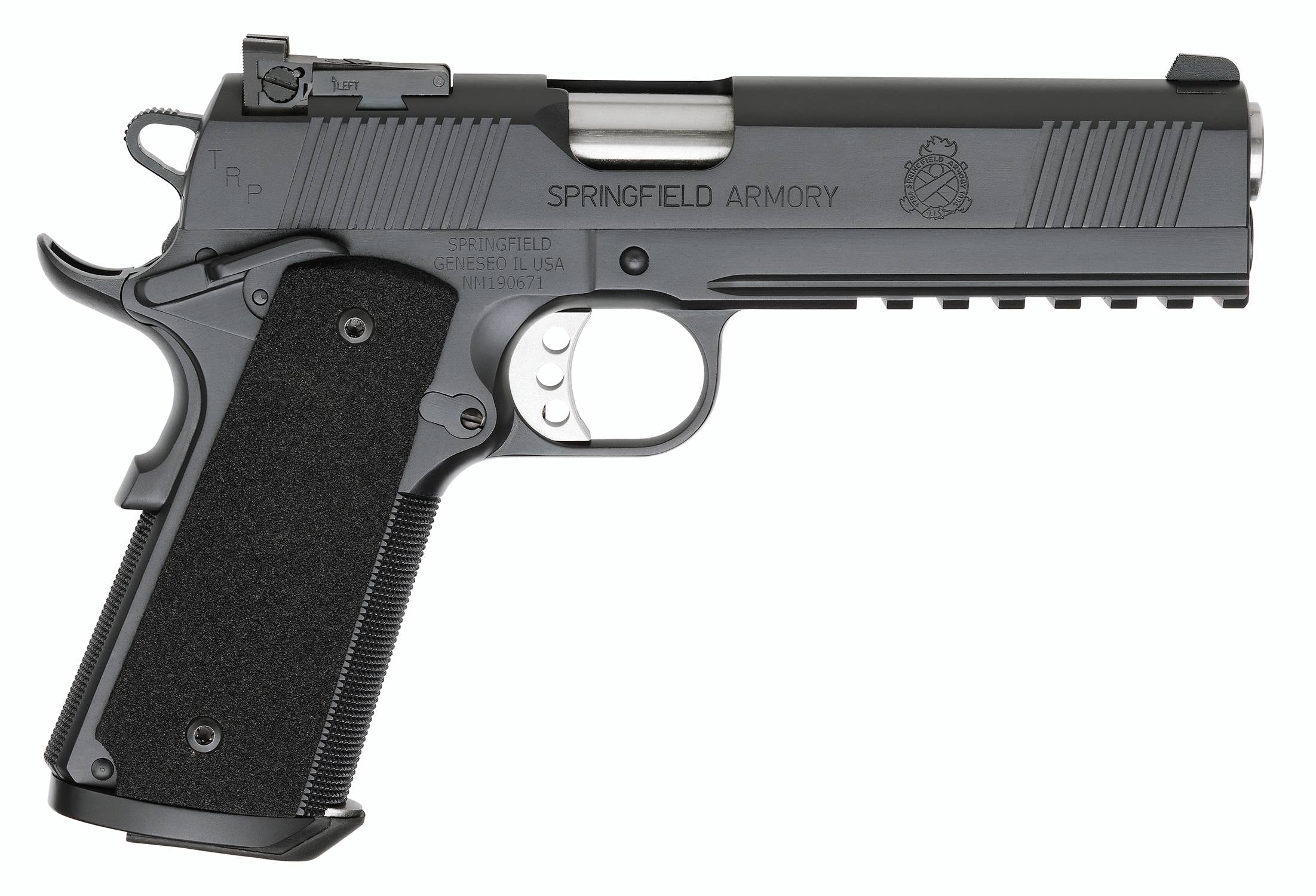 Springfield Armory PC9105LCA18 1911 TRP Operator *CA Compliant 45 ACP 5" 7+1 Black Armory Kote Long Black Carbon Steel Slide Black G10 Grip