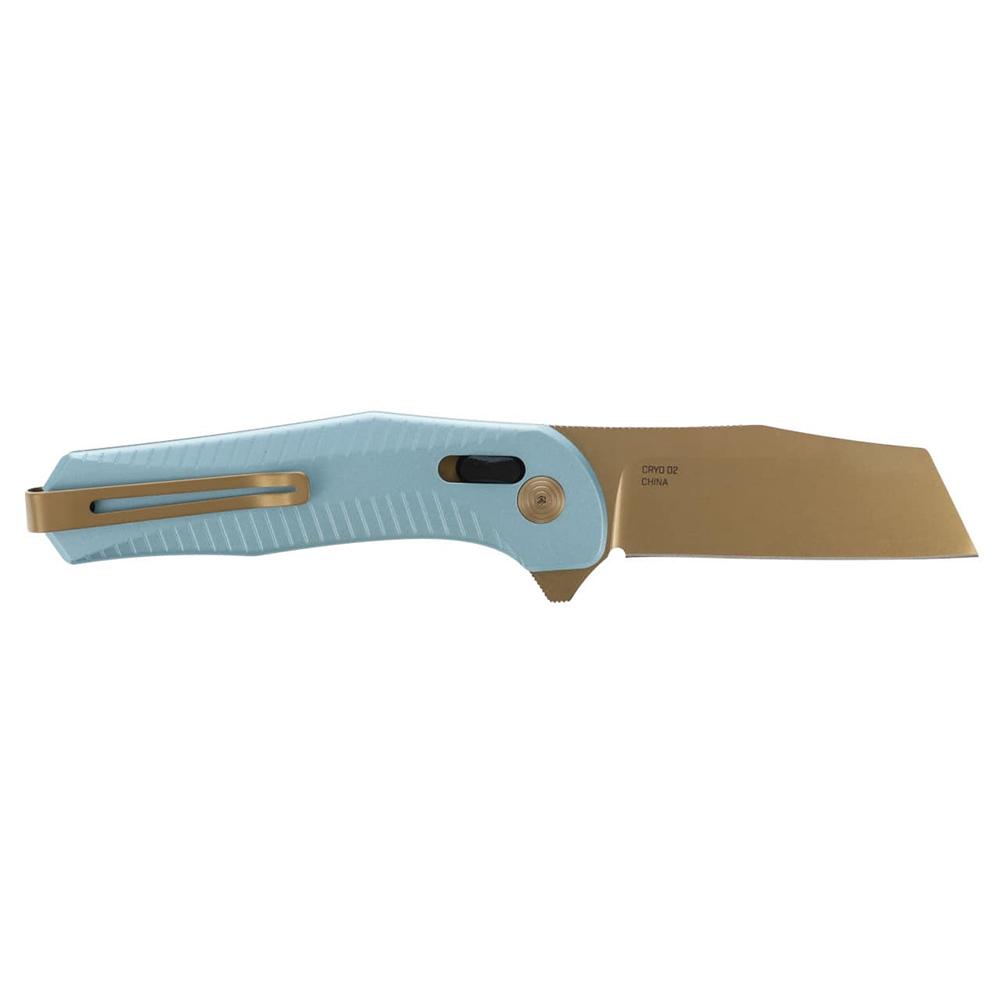 SOG Diverge XR EDC Folding Knife 3" Sheepsfoot Blade Gold Blue Blister Pack
