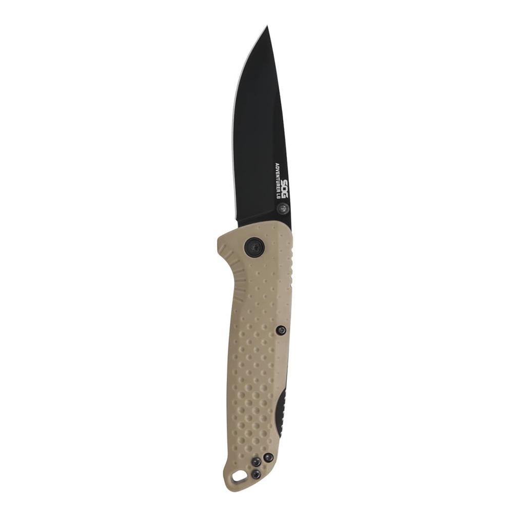 SOG Adventurer LB FDE Folding Knife with 3" Drop Point Blade