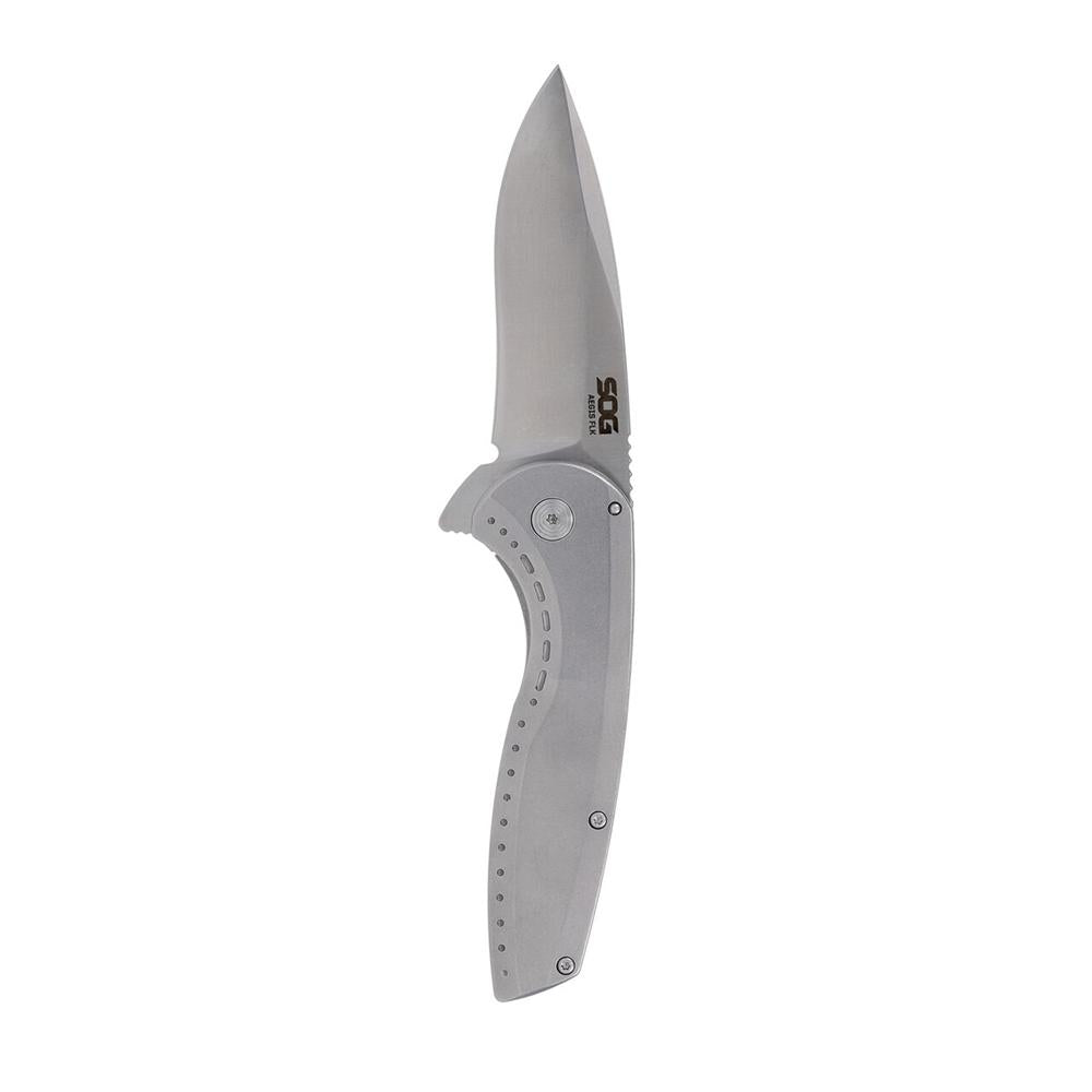SOG Aegis FLK 2.0 Stainless Steel Folding Knife 3.25" Drop Point Silver
