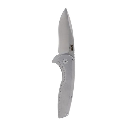 SOG Aegis FLK 2.0 Stainless Steel Folding Knife 3.25" Drop Point Silver