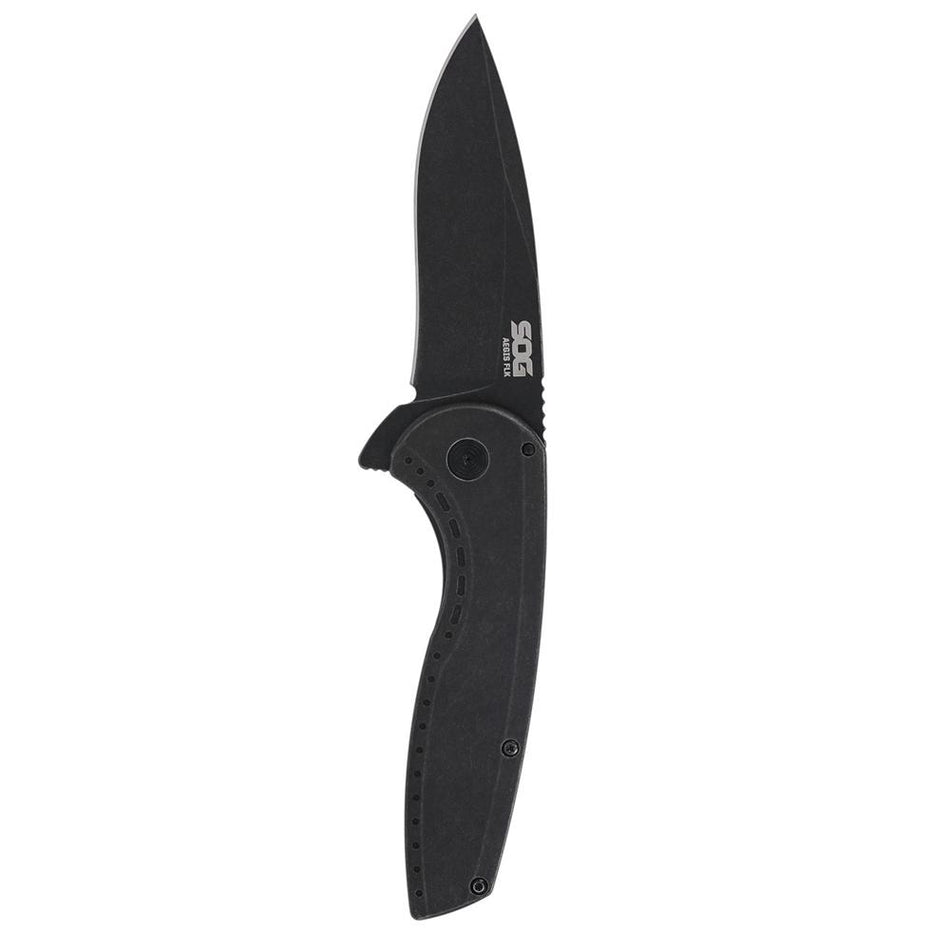 SOG Aegis FLK 2.0 Flipper Folding Knife 3.25 Inch Drop Point Black