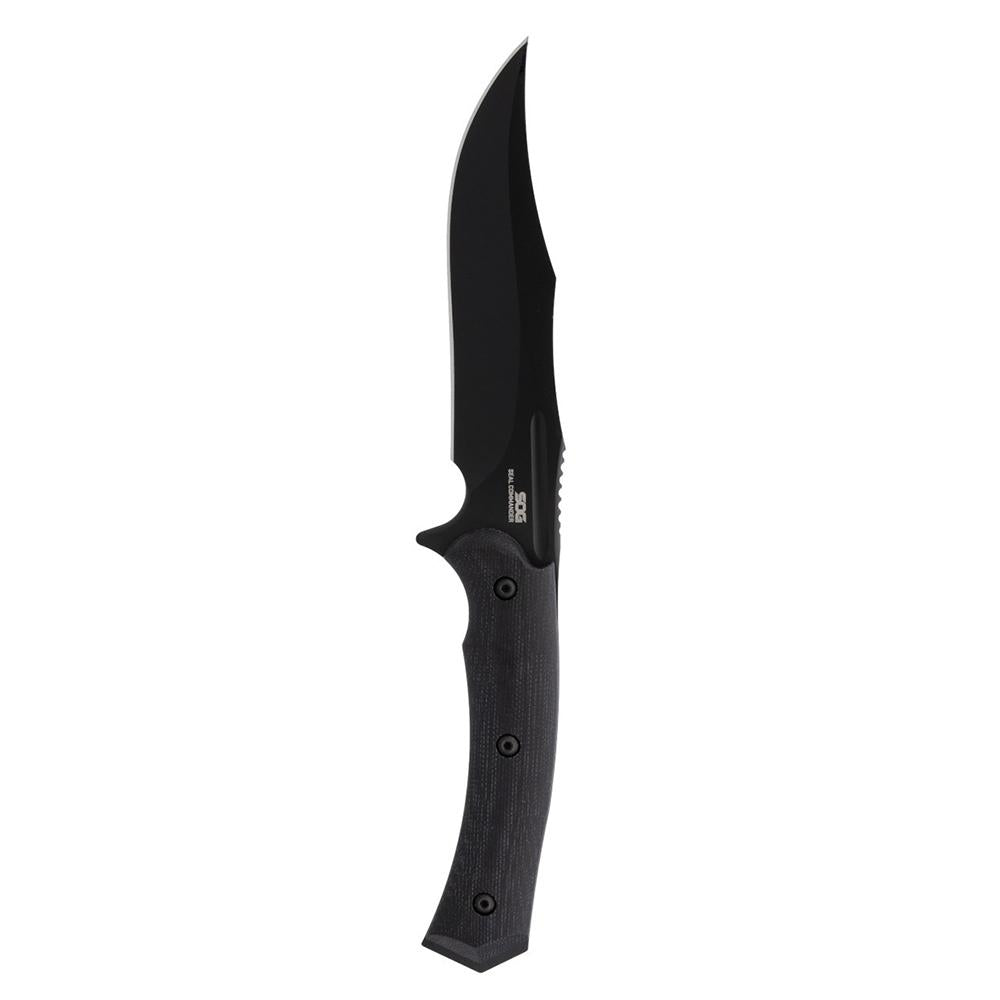 SOG Seal Commander Fixed Blade Clip Point Knife Black PVD S35VN