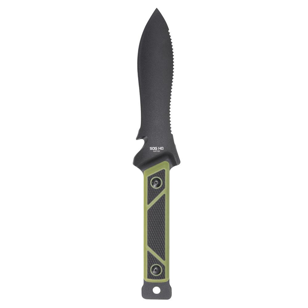 SOG Rip Tide 6.5" Fixed Blade Spear Point Knife Black Green