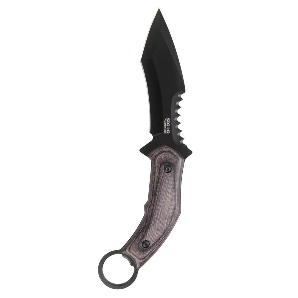 SOG Phantom Edge Tactical Fixed Knife 4-3/4" Tanto Blade Black