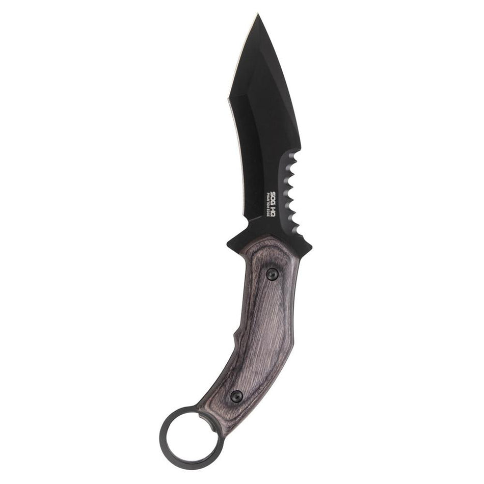 SOG Phantom Edge Tactical Fixed Knife 4-3/4" Tanto Blade Black
