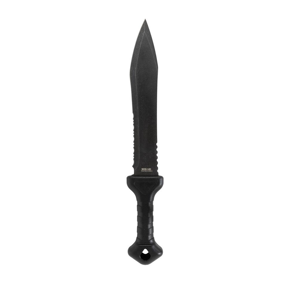 SOG Phantom Strike II 420 SS Stonewashed Machete Fixed Knife Black