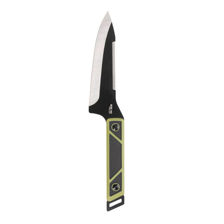 SOG TerraGrip Fixed Blade Camp Knife 6-7/10" Drop Point Black Green w/ Sheath