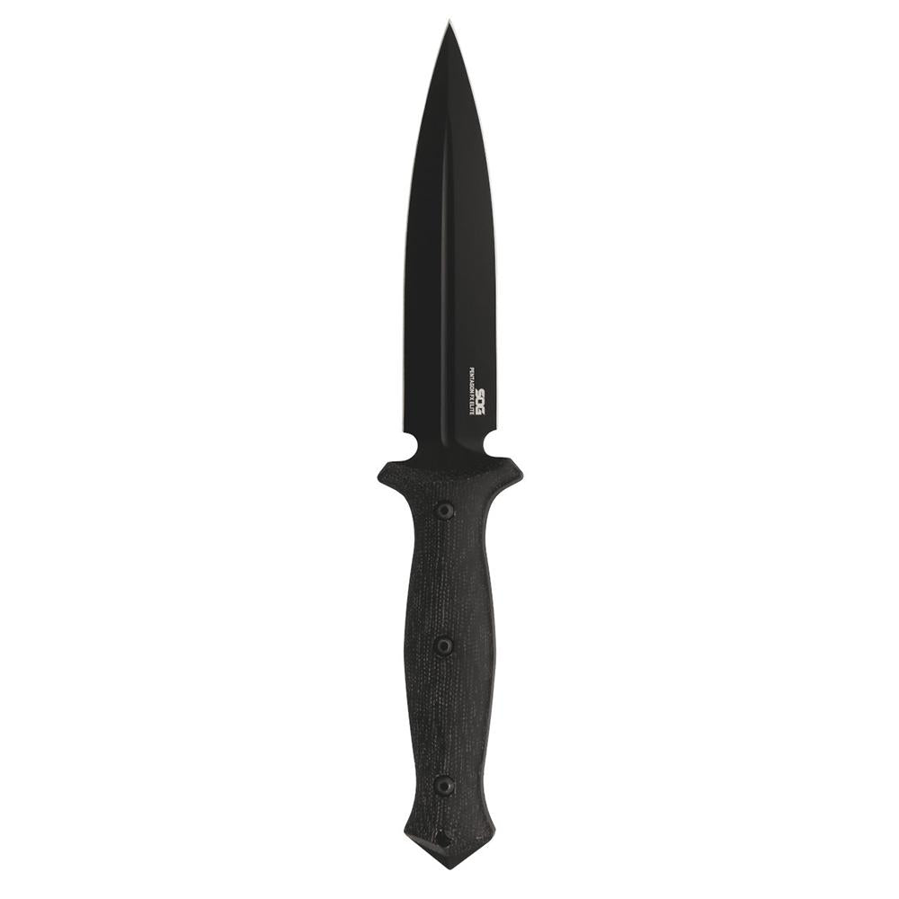 SOG Pentagon Elite Fixed Knife 6-Inch Dagger S35VN Black PVD