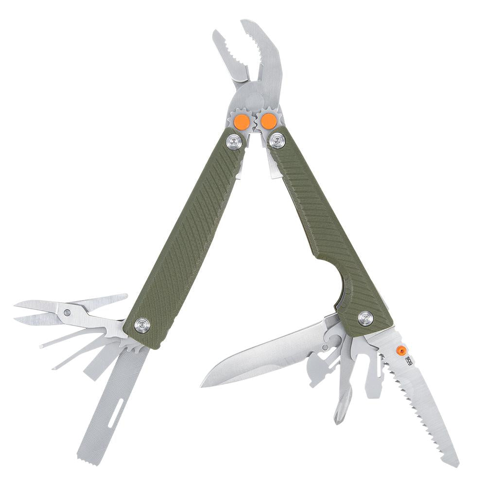 SOG Knives Tellus Everyday Multi-Tool OD Green with Multiple Tools