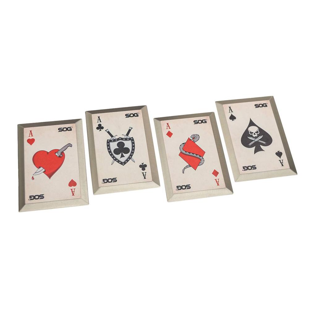 SOG Knives Throwing Death Cards Fixed Blade with Included Sheath