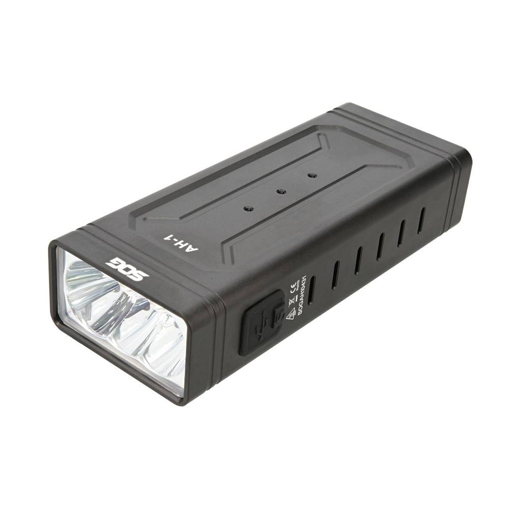 SOG AH-1 Rechargeable Flashlight 5000 Lumen Black Triple LED