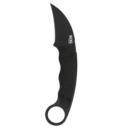 SOG Gambit Blackout 2.6" Sheepsfoot Fixed Knife Black Sheath