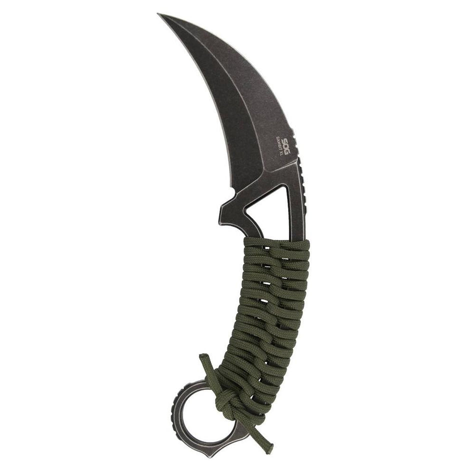 SOG Gambit XL Fixed-Blade Karambit Knife 4" OD Green