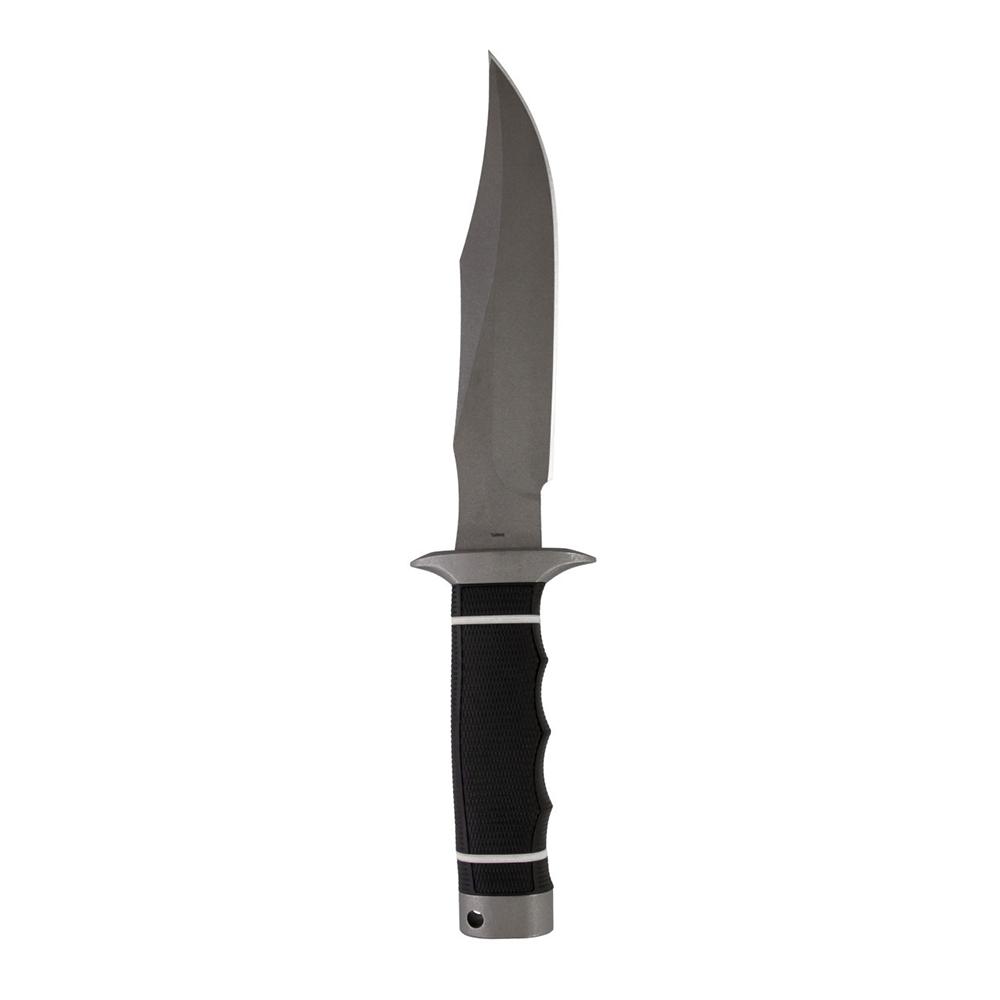 SOG Tech Bowie Fixed Blade Knife 6-2/5" Clip Point Kraton Handle Black
