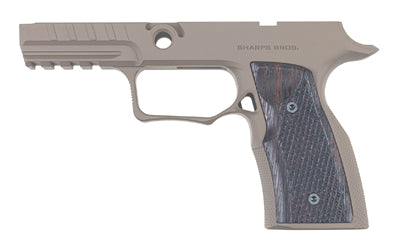 Sharps Bros. Sig P320 Improved Grip Module with Safety, 7075-T6 Aluminum, FDE Matte, Wenge Grip Panels