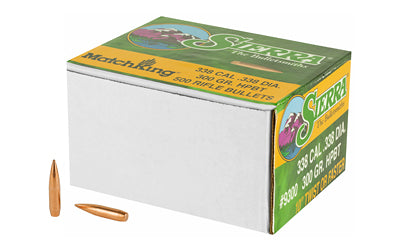 Sierra Bullets MatchKing .338 Diameter 300gr Hollow Point Boat Tail Projectiles, 500 Pack 9300