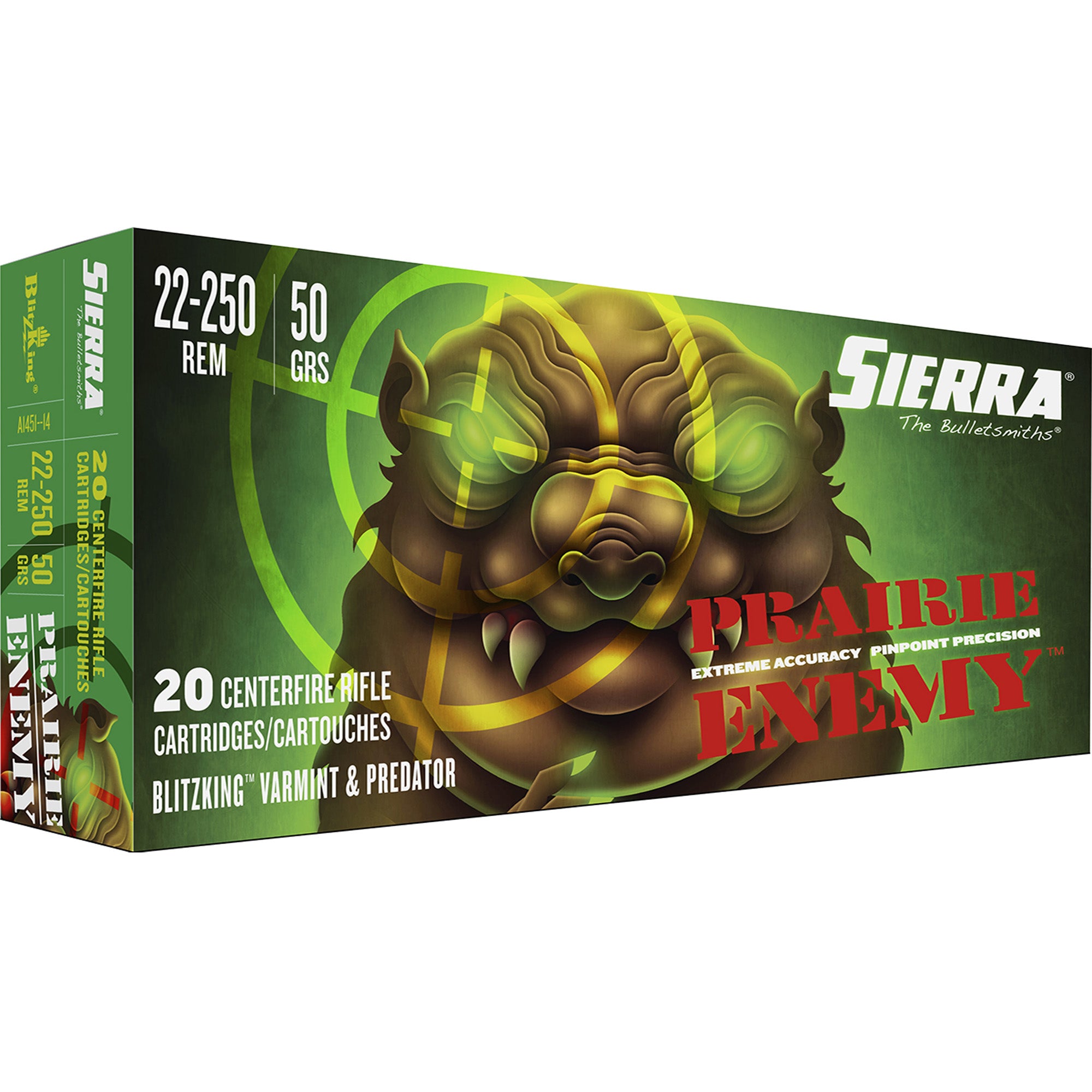 Sierra Prairie Enemy Rifle Ammo 22-250 Rem. 50 gr. BlitzKing