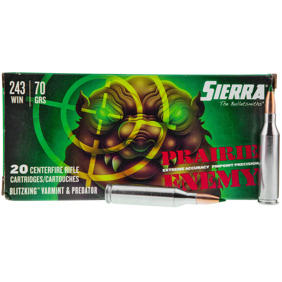 Sierra Prairie Enemy Sierra BlitzKing 70 Grain .243 Winchester 3450 fps 604544658989