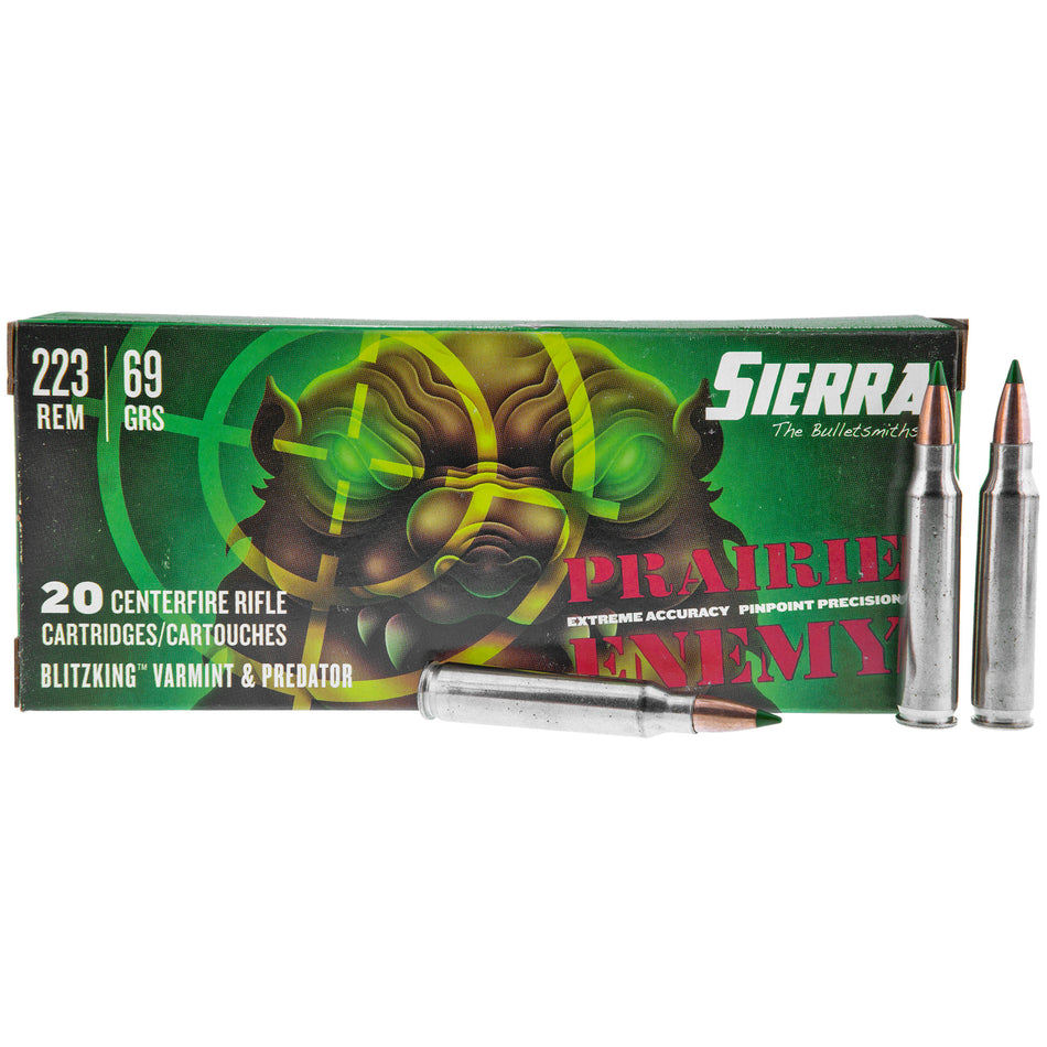 Sierra Prairie Enemy Sierra BlitzKing 69 Grain .223 Remington 2950 fps 604544658965